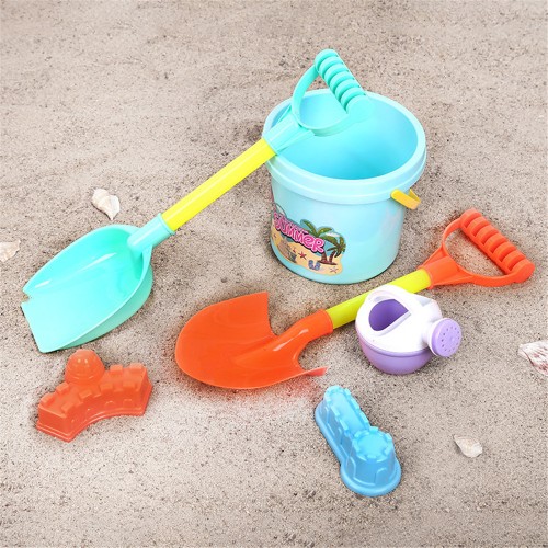 Children's beach toy bucket sand pool play sand dredging tool play hourglass cart plastic shovel set