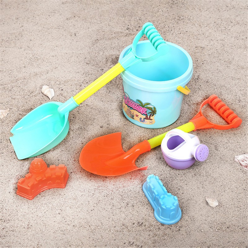 Children's beach toy bucket sand pool play sand dredging tool play hourglass cart plastic shovel set 