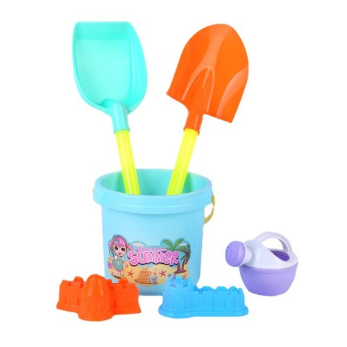 Children's beach toy bucket sand pool play sand dredging tool play hourglass cart plastic shovel set