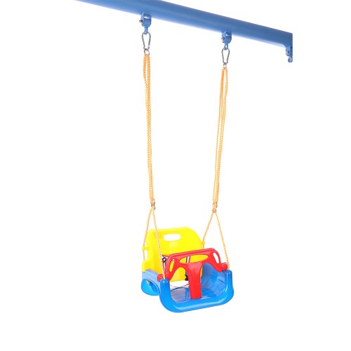 Popular outdoor playground equipment with children Plastic slide swing sets toys for children