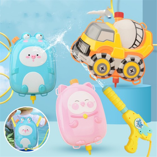 Summer children cartoon pet backpack water gun boy outdoor beach pull rafting water cannon baby water toy