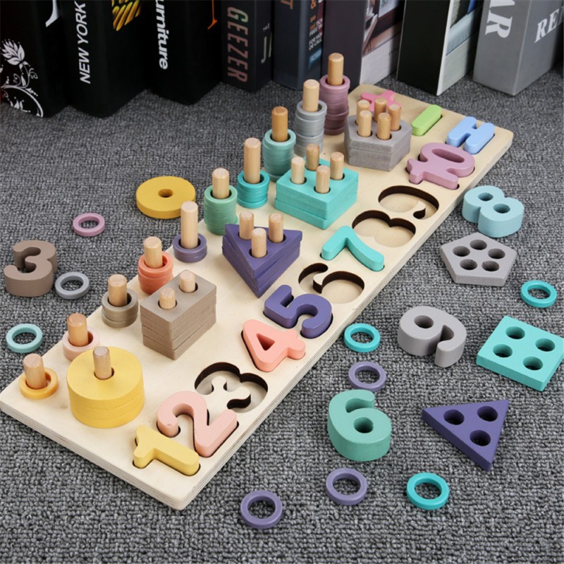 Learning English Wooden Toys for kids Grab board puzzle Wood Jigsaw Puzzle Educational kids toys 