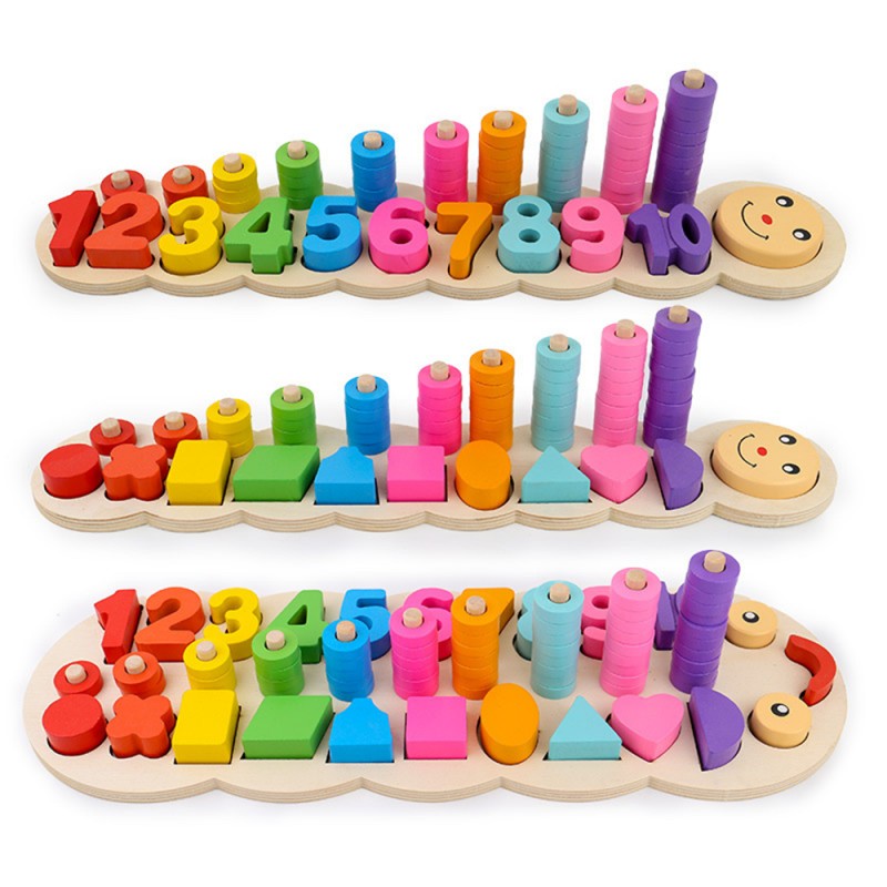 Wooden digital shape logarithmic board children's early education educational toys 