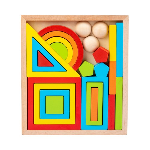 New rainbow building blocks boxed children's DIY puzzle building blocks to develop early education toys