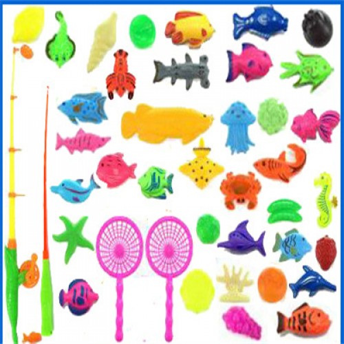 2022 Fishing game toy funny magnetic fishing toy fishing bath toy for kids with pond