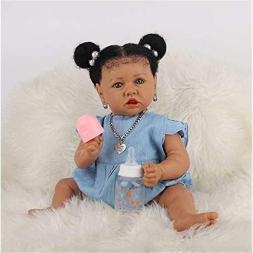 Custom Black Color Soft Vinyl Silicone Dolls For Accompany Children To Play