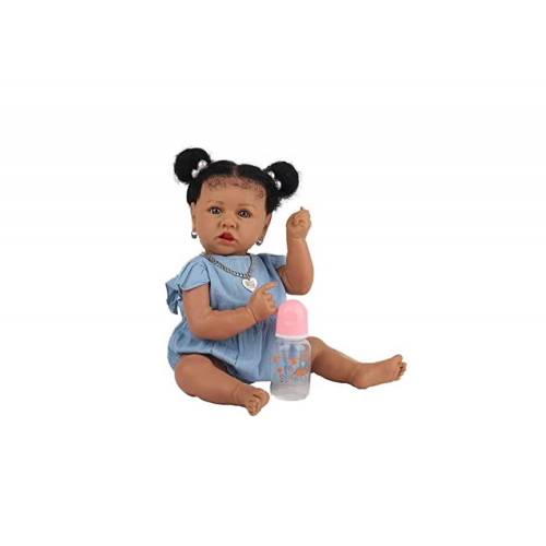 Custom Black Color Soft Vinyl Silicone Dolls For Accompany Children To Play