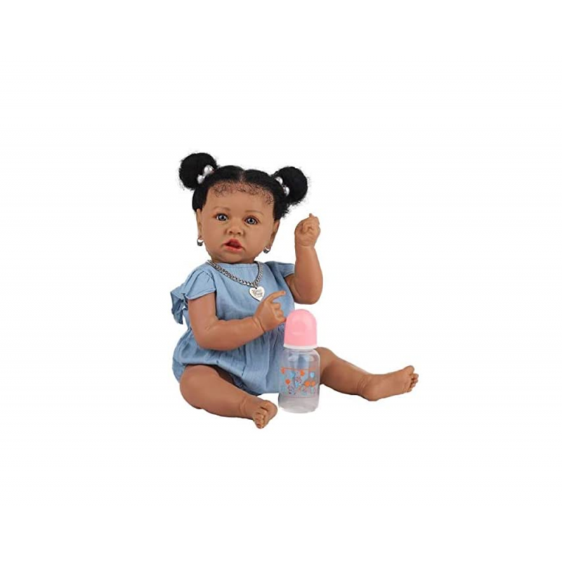 Custom Black Color Soft Vinyl Silicone Dolls For Accompany Children To Play 