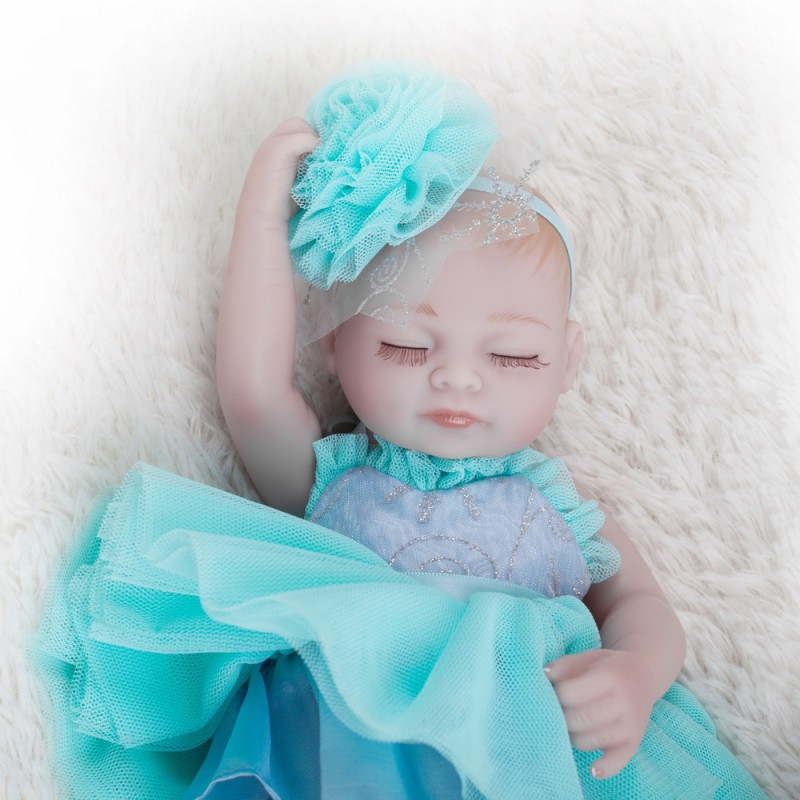 Reborn Baby Doll High Simulation Silicone Vinyl Full Body 18 inch 45 cm Lifelike Vivid Waterproof Boy Girl Toy for Ages 3+ RD45Z 