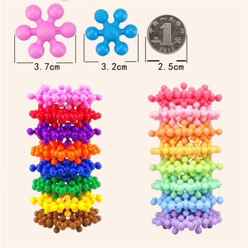 Children's intelligence plum blossom building block splicing toys snowflake tabletop toys wholesale boys and girls