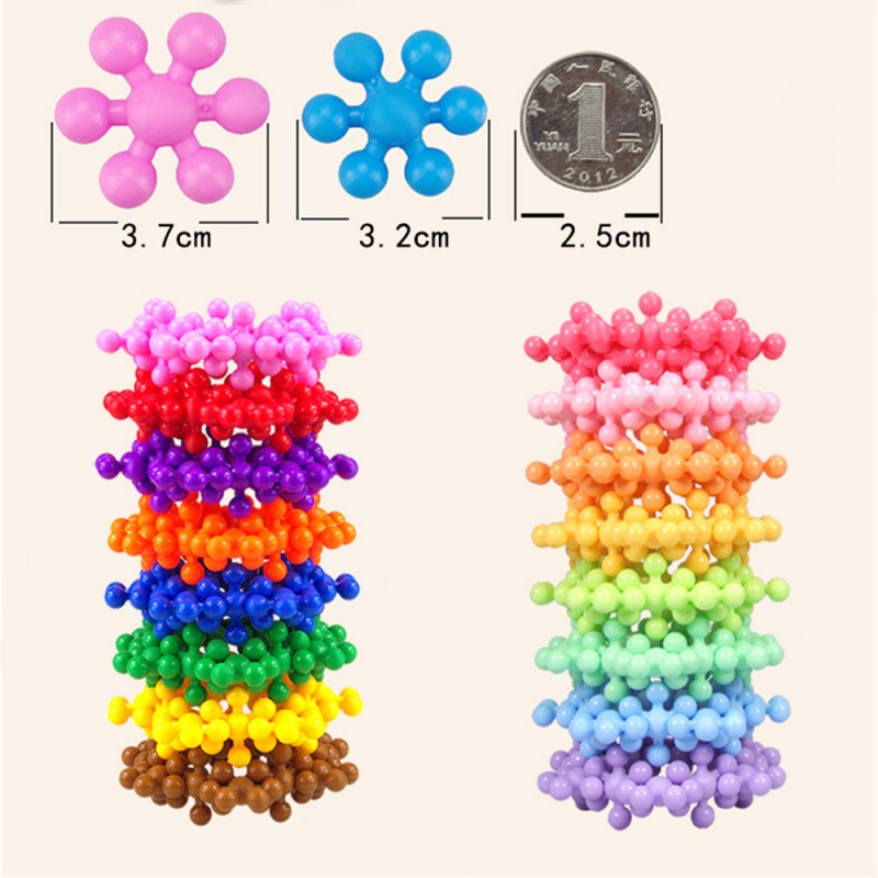 Children's intelligence plum blossom building block splicing toys snowflake tabletop toys wholesale boys and girls 