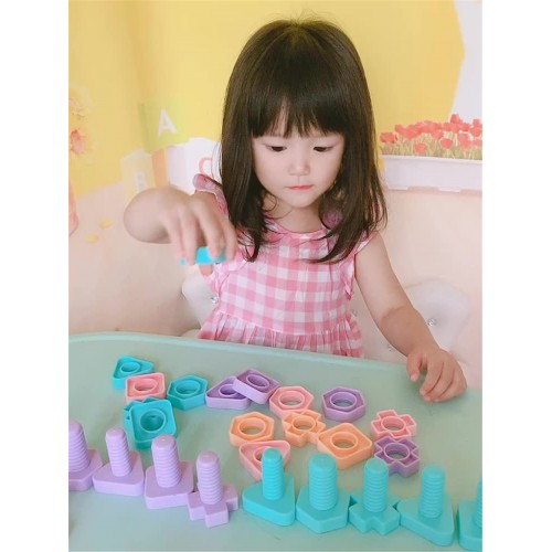 Screw nut assembly combination building block baby intelligence enlightenment building block desktop plastic puzzle toy