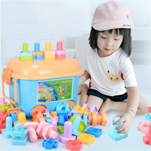 Screw nut assembly combination building block baby intelligence enlightenment building block desktop plastic puzzle toy