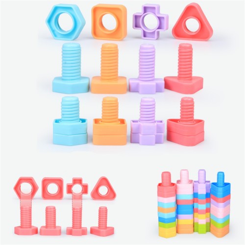 Screw nut assembly combination building block baby intelligence enlightenment building block desktop plastic puzzle toy