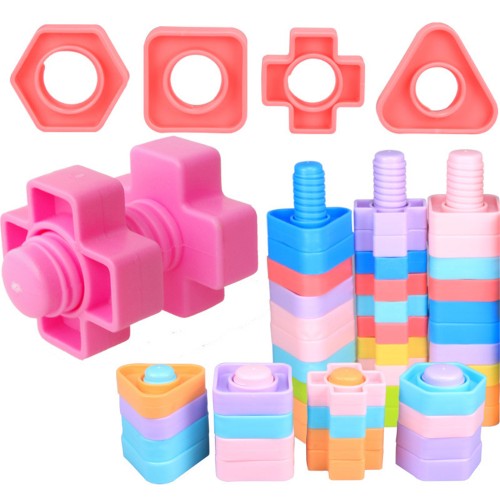 Screw nut assembly combination building block baby intelligence enlightenment building block desktop plastic puzzle toy