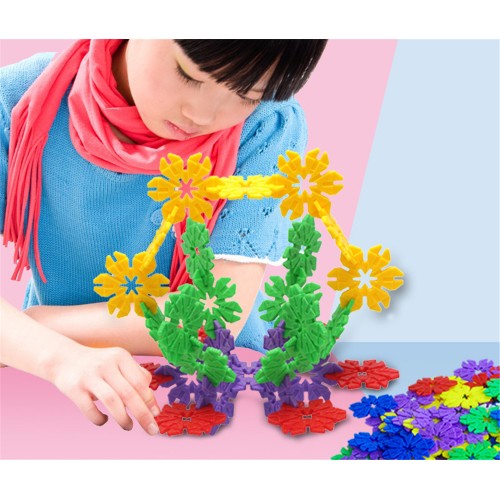 Thickened snow flake inserted children's educational toy leaf shaped plastic educational building block