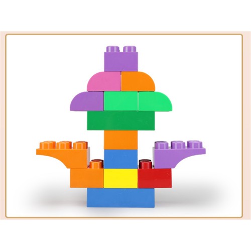 Large thickened blocks combined with versatile plastic building blocks early education children's educational desktop teaching t