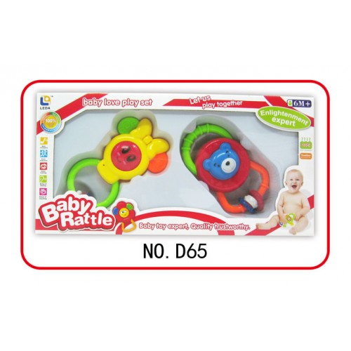 Rattle & Teether Grasping Activity Baby Toy Multicolor