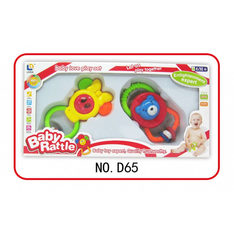 Rattle & Teether Grasping Activity Baby Toy Multicolor 