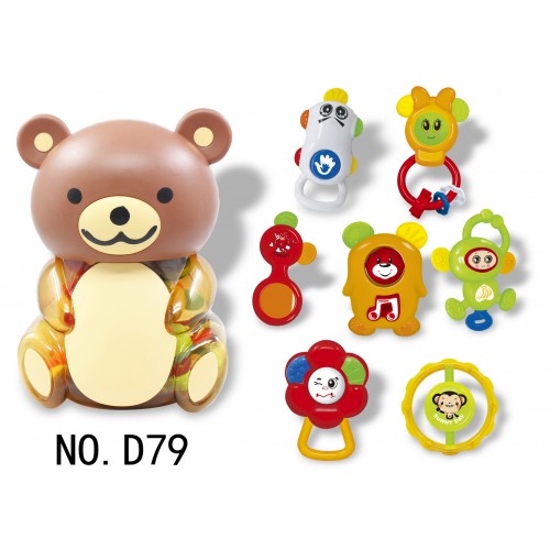 Eco-friendly Wooden Teether Baby Teeth Ring Baby Rattle Baby Wooden Toy Safe and Non-toxic