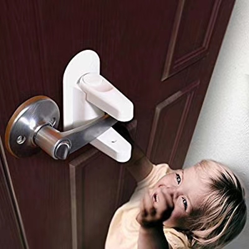 2 Pcs/box Baby Safety Lever Door Lock Baby Safety Proof Door Lock Handle Lever Lock 