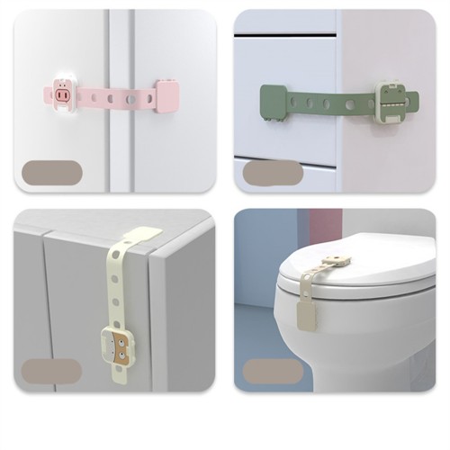 10pcs Multi-Use Adhesive Straps Locks - Childproofing Baby Proofing Cabinet Latches for Drawers