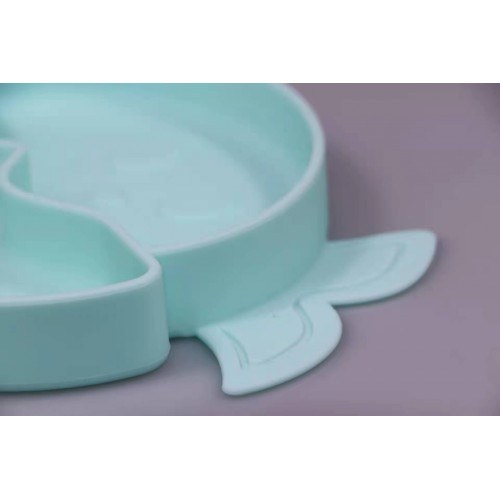 Kids Divided Plates Safe BPA Free Soft Silicone Baby Toddler Plate