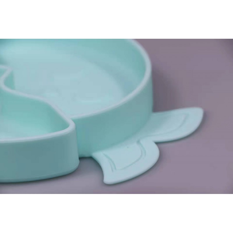 Kids Divided Plates Safe BPA Free Soft Silicone Baby Toddler Plate 