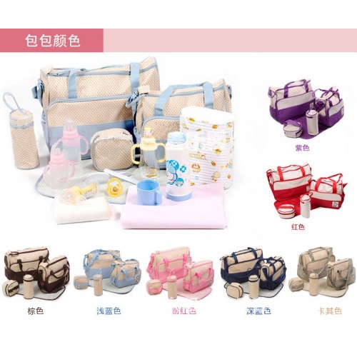 5PCS Diaper Bag Tote Set Baby Bags for Mom