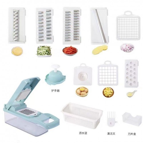 1 pcs Vegetable Slicer, Onion Mincer Chopper, Vegetable Egg Slicer with Container