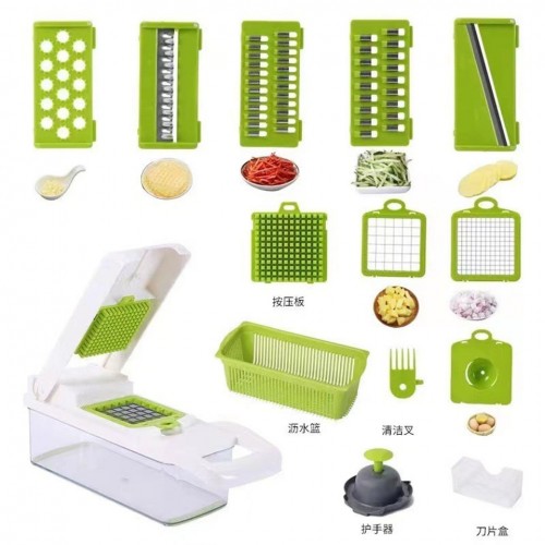 1 pcs Vegetable Slicer, Onion Mincer Chopper, Vegetable Egg Slicer with Container