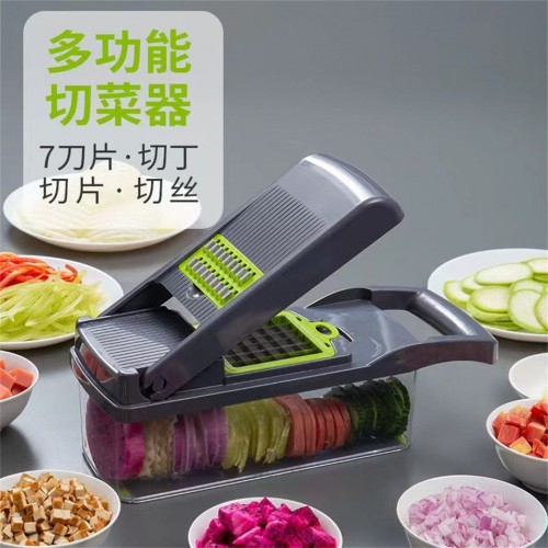 1 pcs Vegetable Slicer, Onion Mincer Chopper, Vegetable Egg Slicer with Container