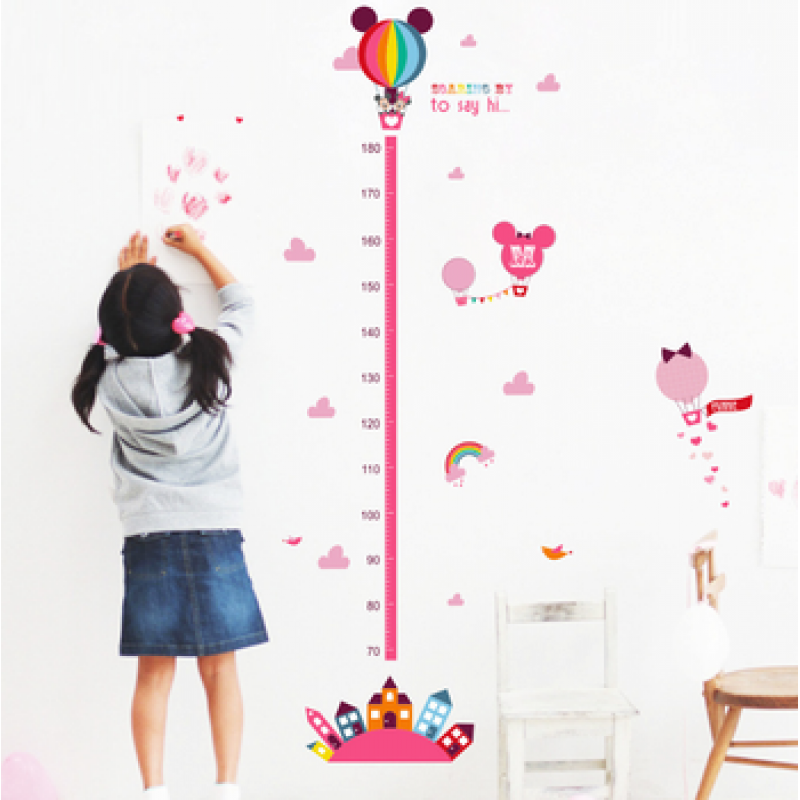 10 PCS non-toxic animal kids height growth chart wall sticker