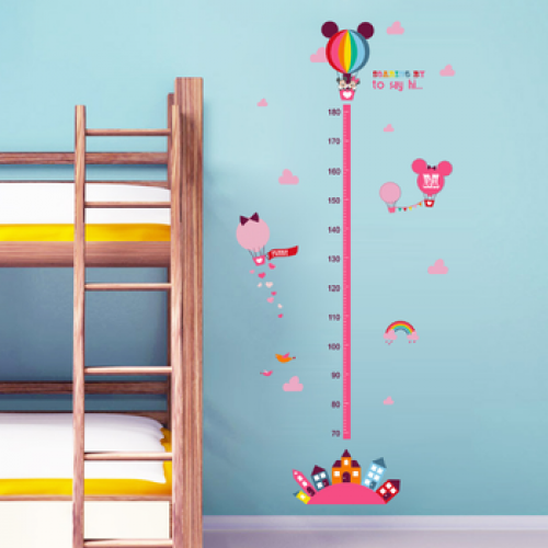 10 PCS non-toxic animal kids height growth chart wall sticker