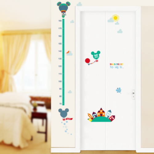 10 PCS Growth Chart Kids Wall Stickers Wall Decals Peel and Stick Removable Wall Stickers for Kids Nursery Bedroom Living Room decor