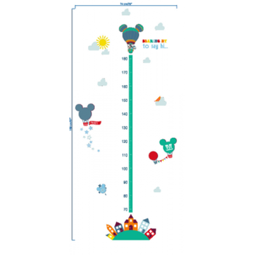 10 PCS Growth Chart Kids Wall Stickers Wall Decals Peel and Stick Removable Wall Stickers for Kids Nursery Bedroom Living Room decor