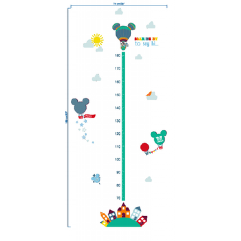 10 PCS Growth Chart Kids Wall Stickers Wall Decals Peel and Stick Removable Wall Stickers for Kids Nursery Bedroom Living Room decor 