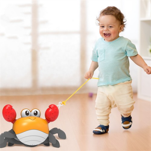 1PCS Children's electric induction crab toy creative charging smart card Internet red small toy