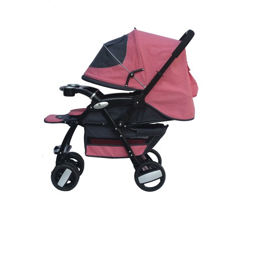 Baby Stroller with True Bassinet Mode Reversible Seat One Hand Fold Extra Storage Child Tray