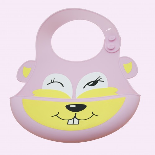 Cute Plush Baby Animal Bib Promotional Silicone Baby Bibs With Catcher