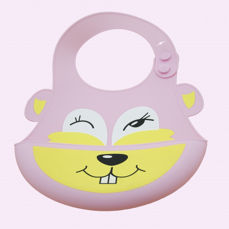 Cute Plush Baby Animal Bib Promotional Silicone Baby Bibs With Catcher 