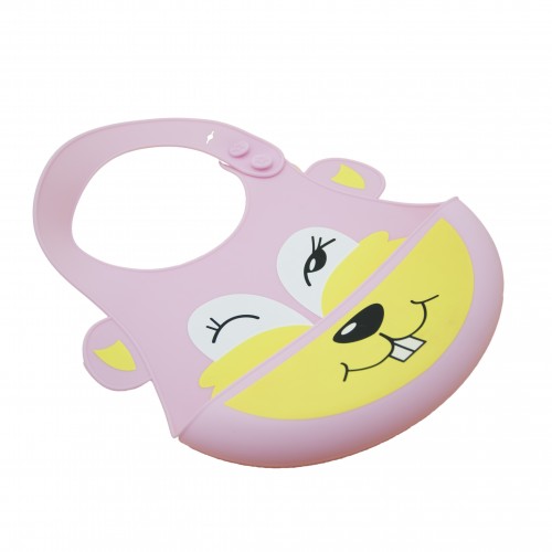 Cute Plush Baby Animal Bib Promotional Silicone Baby Bibs With Catcher