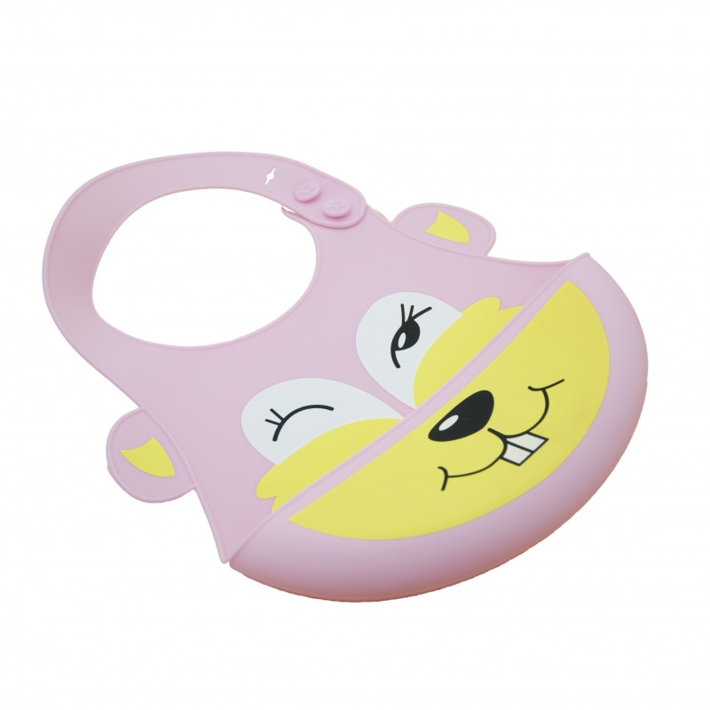 Cute Plush Baby Animal Bib Promotional Silicone Baby Bibs With Catcher 