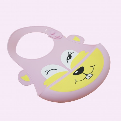 Cute Plush Baby Animal Bib Promotional Silicone Baby Bibs With Catcher