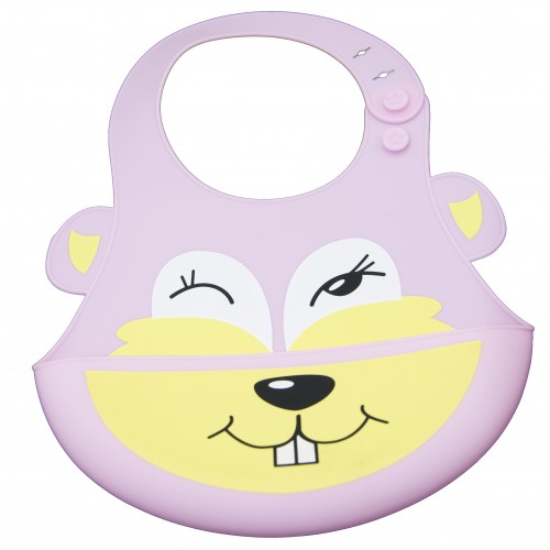 Cute Plush Baby Animal Bib Promotional Silicone Baby Bibs With Catcher