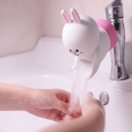 Baby Safety Bathroom Sink White Rabbit Faucet Extender Children Water Diversion Accessory