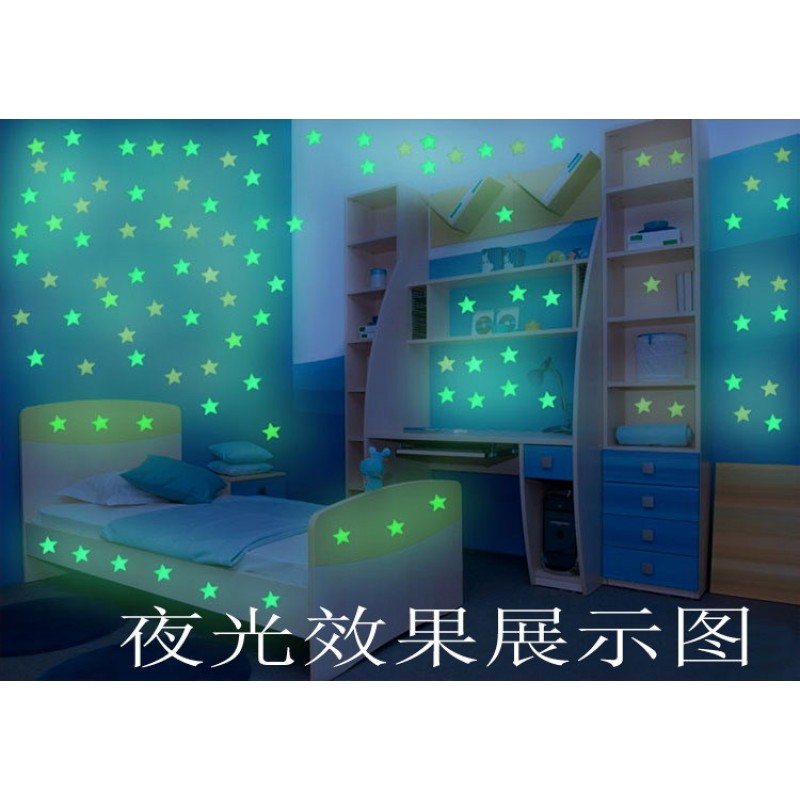 10 bag Glow in The Dark Stars Decals Decor for Ceiling 100 pcs Realistic 3D Stickers Starry Sky Shining Decoration Perfect for Kids Bedroom Bedding Room Gifts 