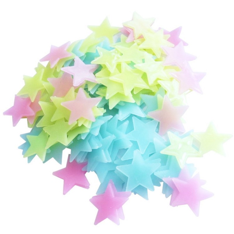 10 bag Glow in The Dark Stars Decals Decor for Ceiling 100 pcs Realistic 3D Stickers Starry Sky Shining Decoration Perfect for Kids Bedroom Bedding Room Gifts