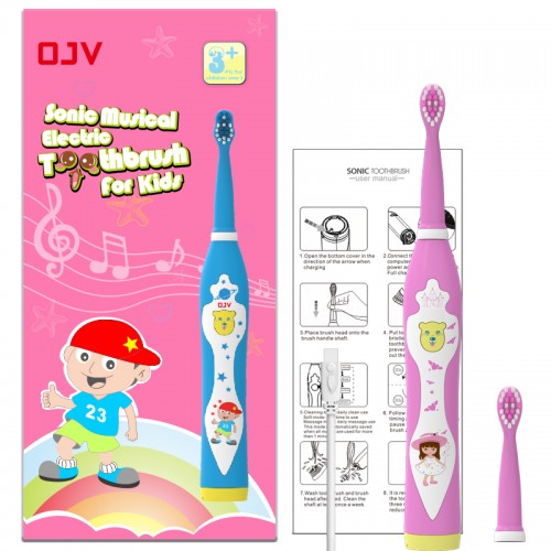 Baby Electric Toothbrush Toddler Teeth Brushes with Sonic Technology for Infants Ages 0-3 Years