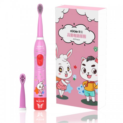 Factory  Waterproof Small Soft Heads USB Rechargeable Custom DIY Cartoon Sticker Lovely Children Toothbrush Set